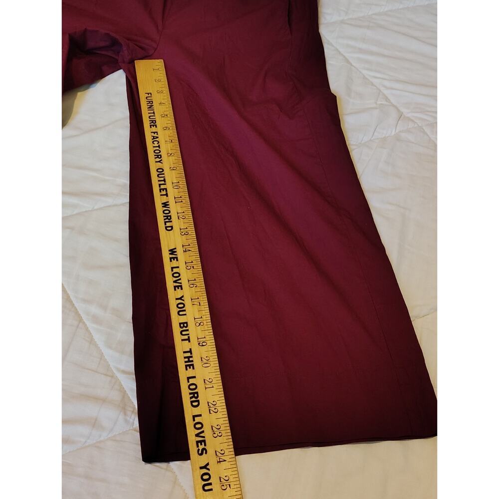 House of Harlow 1960 Burgundy Wide Leg Crop Pants Cotton Culottes Red Medium - Picture 6 of 10